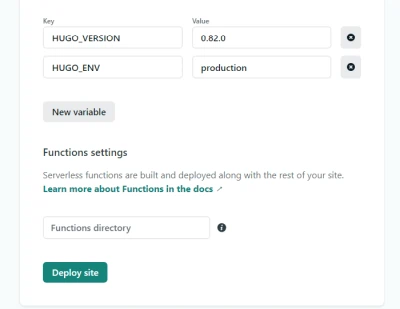 Deploy siteをクリック
