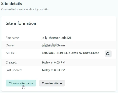 サイト名の表示画面