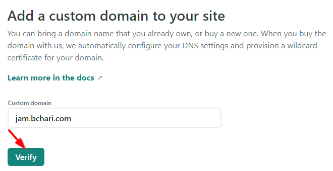 ドメイン名を入力